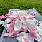 Small Pink and Large White Coconut Ice - Freeze Dried Soft Rose Petal Confetti