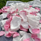 30 Individually Pre-Packaged Organza Bags Biodegradable Rose Petal Confetti - Coconut Ice Pink