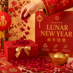Lunar New Year Biodegradable Rose Petal Table Decoration Sprinkle Kit Red Box
