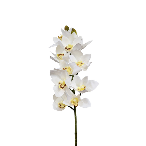 Artificial Flower Pew Ends / Aisle Chair Decorations Long Soft White Chiffon Ribbon and White Orchid To Own