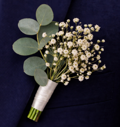 Preserved Natural Flower Buttonhole/Boutonniere for Grooms and Groomsmen
