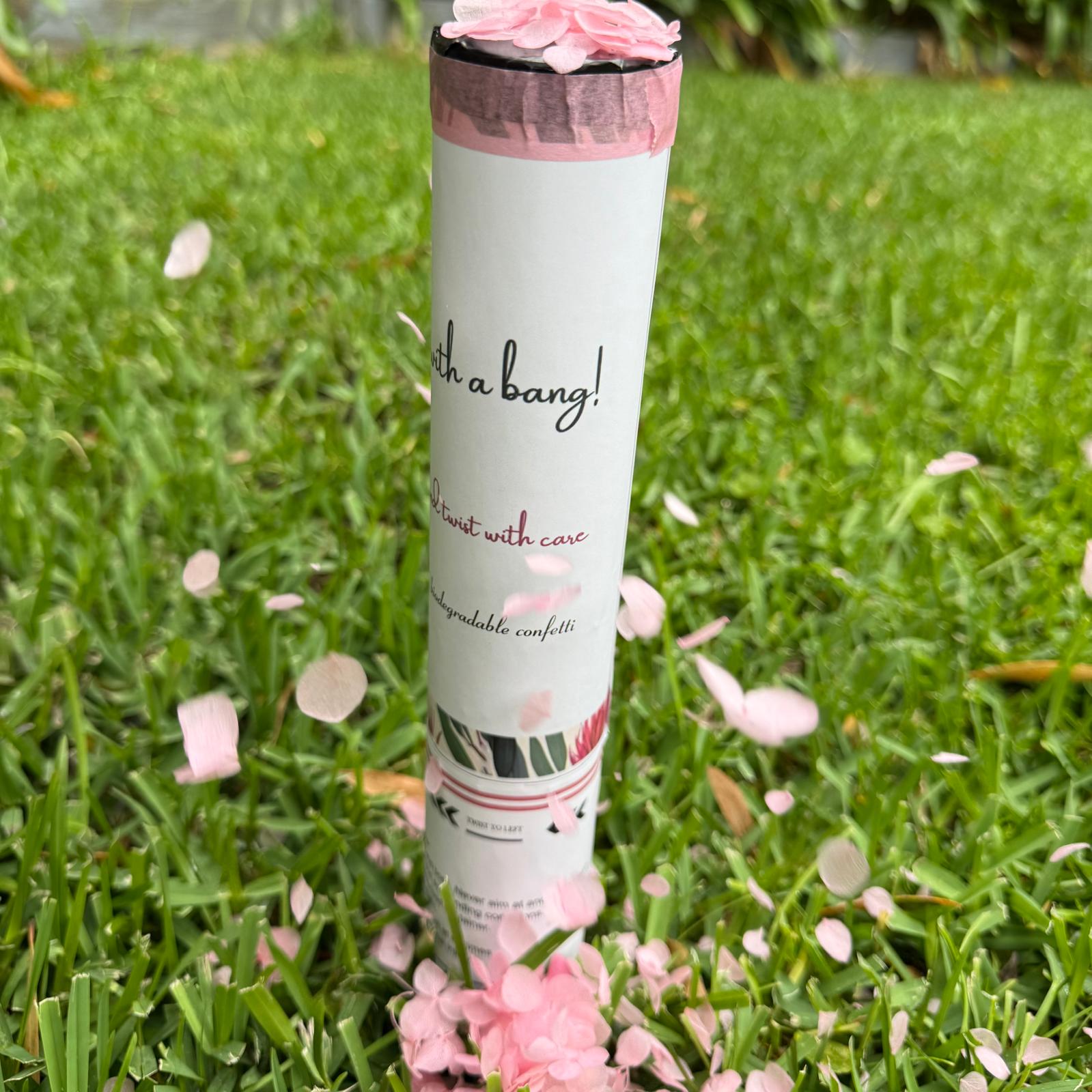 Gender Reveal Pink It's a Girl Natural Hydrangea Petals Confetti Cannon