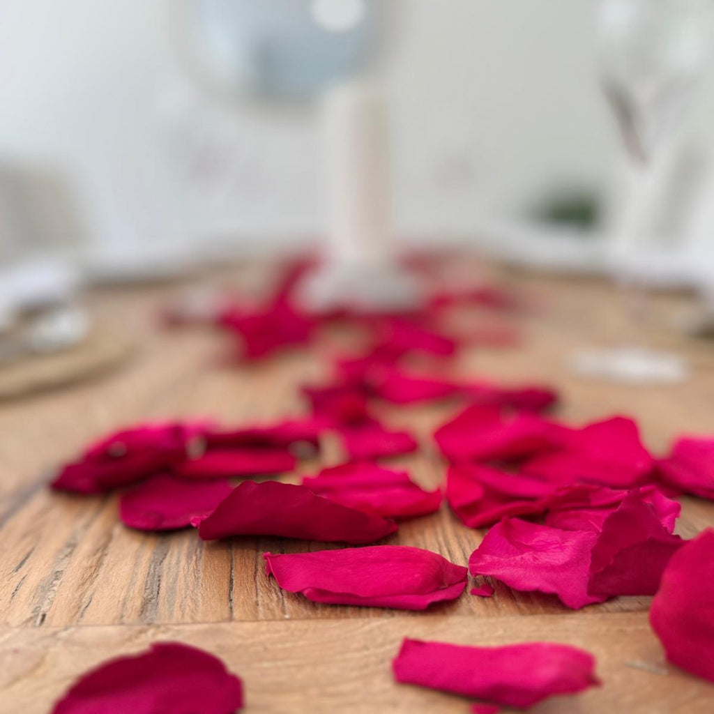 New Years Eve Magenta Freeze Dried Rose Petal Table Decoration Sprinkle kit