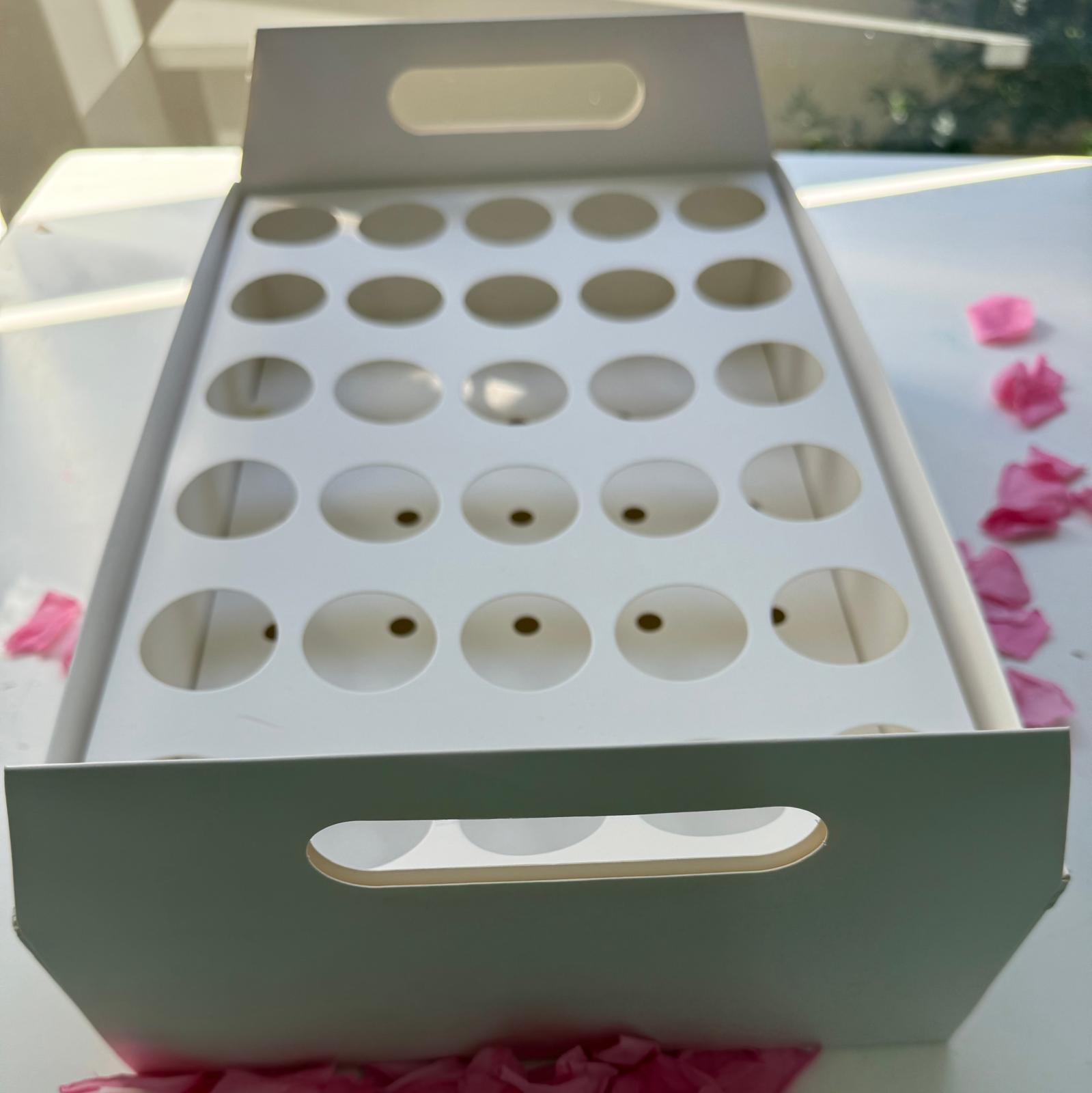 White Wedding Confetti holder tray holds up to 30 cones