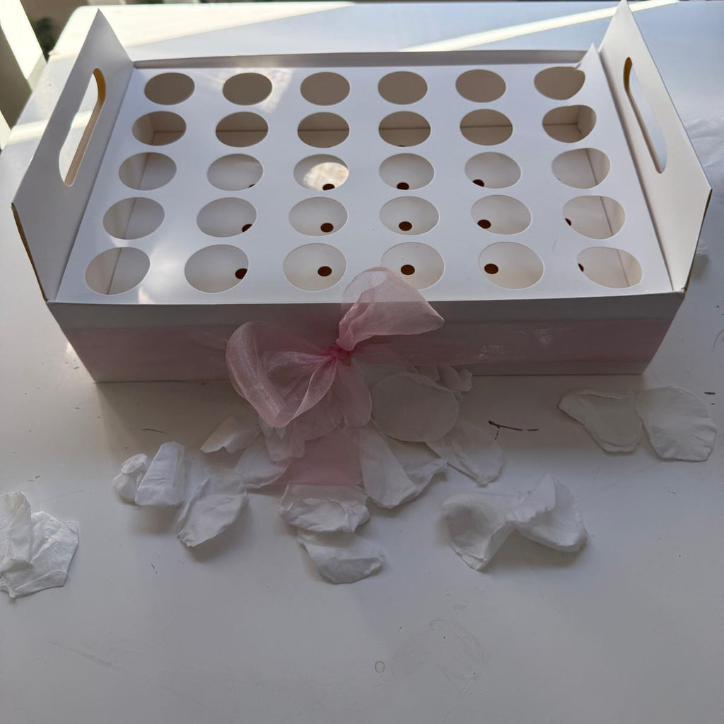 White Wedding Confetti holder tray holds up to 30 cones