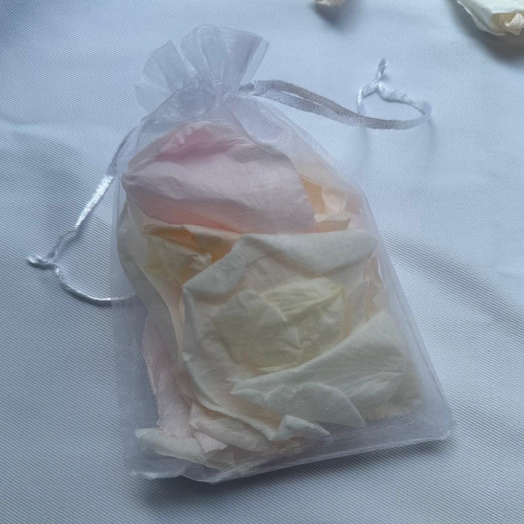 Pastel Perfection Freeze Dried petals in 30 individual Organza bags