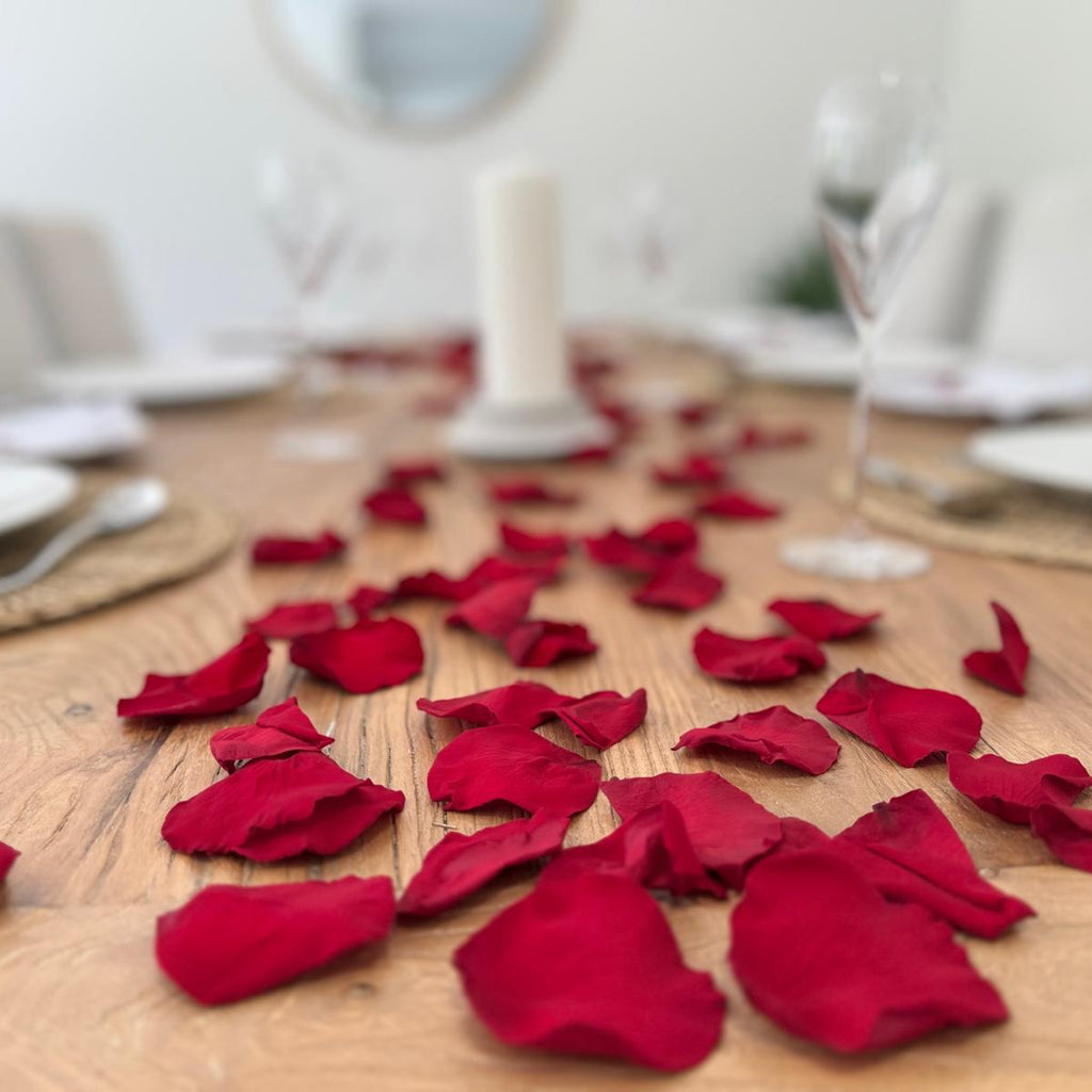 Valentine's day/ Marriage Proposal Freeze Dried Rose Petal Table Decoration Sprinkle kit Black and White