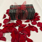 Valentine's day/ Marriage Proposal Freeze Dried Rose Petal Table Decoration Sprinkle kit Black and White