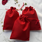 Christmas Table Decoration  Freeze Dried Rose Petals Sprinkles- Reusable Red Bags Set of 3