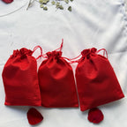 Christmas Table Decoration  Freeze Dried Rose Petals Sprinkles- Reusable Red Bags Set of 3