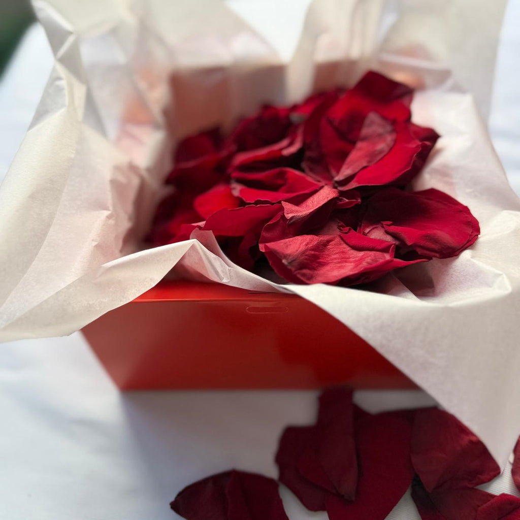 Valentine's day/ Marriage Proposal Freeze Dried Rose Petal Table Decoration Sprinkle kit Red Box