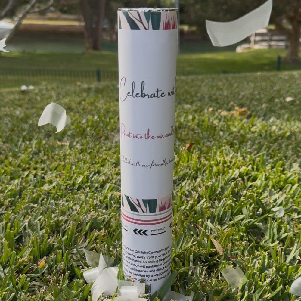 Value Bundle 4 Biodegradable White Rice Paper Confetti Cannons & 1L Freeze Dried Petals of Your Choice