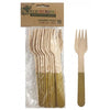 Eco friendly Gold Wooden Forks Pack of 10