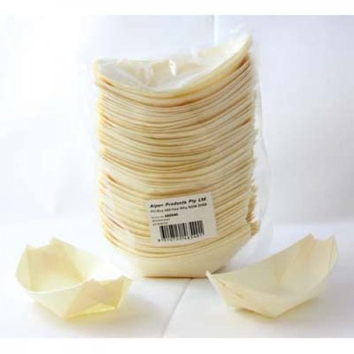 Wooden Confetti Serving Boats Small 9cm X 5.7cm Pack 50