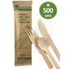 Wooden Knife Fork Spoon & Napkin Biodegradable Event Cutlery Sets pack of 500