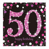 Sparkling P Celebration Happy Birthday 50 Beverage Napkins