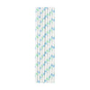 Light Blue Spot Paper straws Pack of 8
