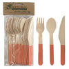 Rose Gold Eco friendly wooden coloured Cutlery Set