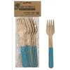 Eco friendly Light Blue Wooden Forks  Pack of 10