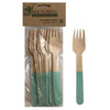 Eco friendly Wooden Forks Mint Green Pack of 10