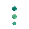Set of 3 Decorative Tissue Pom Poms/ Puff Balls Green 30cm, 30cm, 20cm