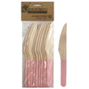 Eco friendly Wooden Knives Light Pink Pack of 10