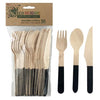 Black Eco friendly wooden coloured Cutlery Set