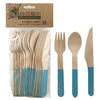 Light Blue Eco friendly wooden coloured Cutlery Set
