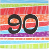 Neon Happy Birthday "90" Luncheon Napkins / Alpen