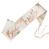 Adult Female Bride-to-be  Floral Paper sash 76cm x10cm.