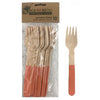 Eco friendly Rose Gold Wooden Forks  Pack of 10