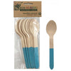 Eco friendly Light Blue Wooden Spoons Pack of 10.