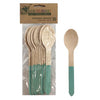 Eco friendly Mint Green Wooden Spoons Pack of 10