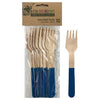 Eco friendly Royal Blue Wooden Forks Pack of 10