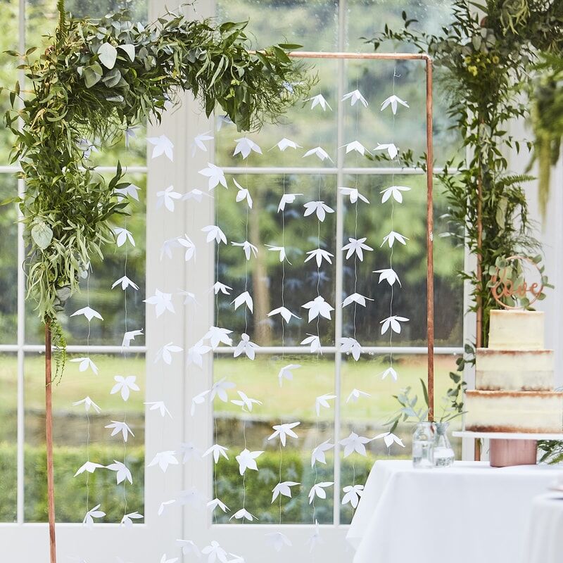Backdrop white paper origami flower backdrop to hang