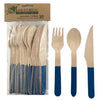 Royal Blue Eco friendly wooden coloured Cutlery Set