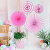 Pink Hanging Paper fans Pack of 4