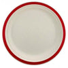 Eco Lunch Plates Red Rim18cm Pack of 10